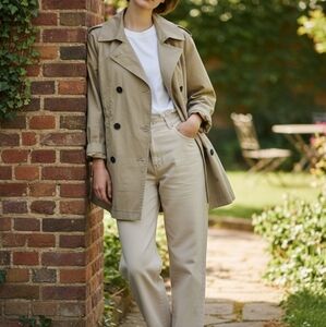 EUC Leith Size Small Beige Double Breasted Trench Coat!